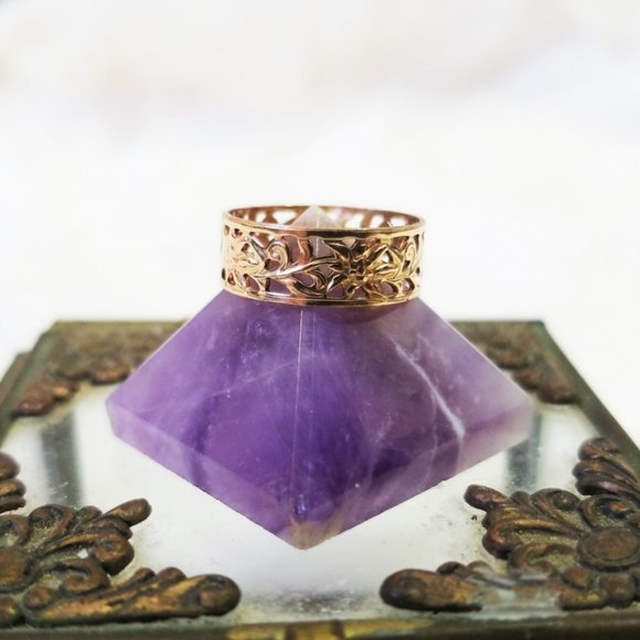 {nwt} Wide 14k Gold Vermeil Wildflower Midi Ring - Picture 5 of 7